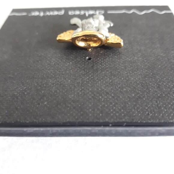 Chelsea Pewter Dog Angel Pin, Cartoon Dog Lapel Pin - Picture 2 of 5